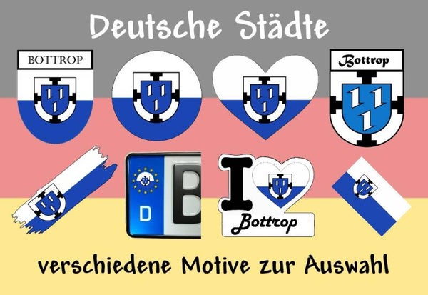 Aufkleber - Flagge,Wappen- Stadt - Bottrop - versch. Motive