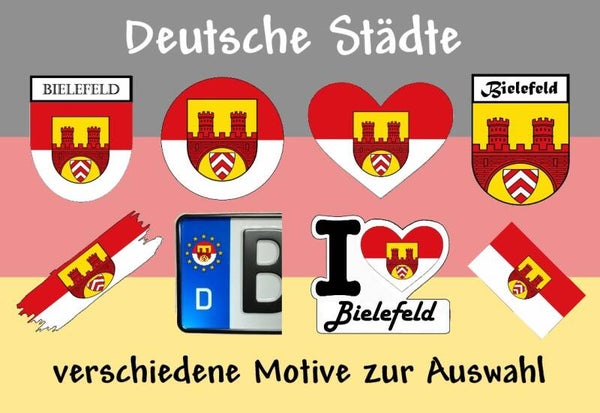 Aufkleber - Flagge,Wappen- Stadt - Bielefeld - versch. Motive