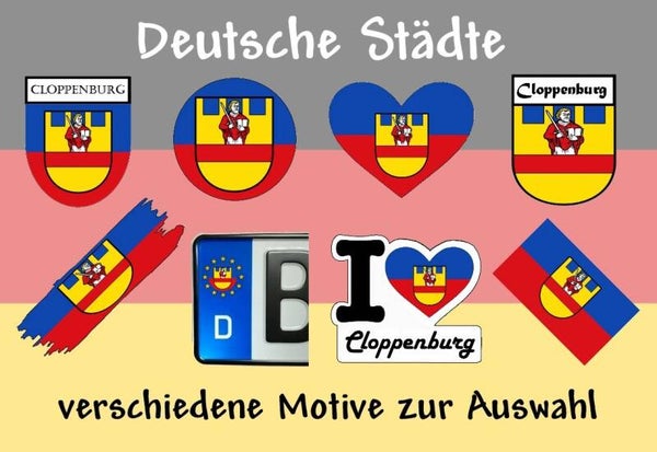 Aufkleber - Flagge,Wappen- Stadt - Cloppenburg - versch. Motive