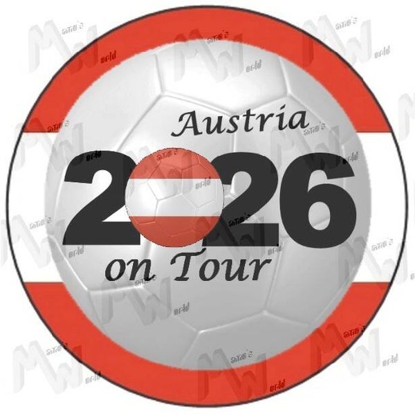 Aufkleber - Sticker - On Tour 2026 - Österreich - 60 oder 90 mm Ø