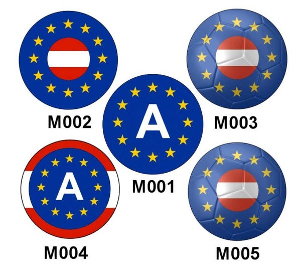 Aufkleber - Rund - Österreich - Europäische Union - versch. Motive