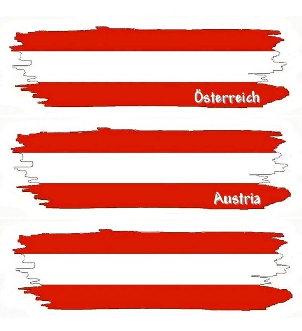 Aufkleber - Flagge - Österreich - versch. Motive - 125x40 mm