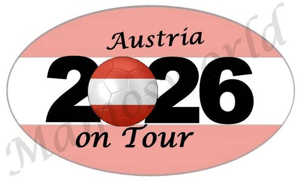 Aufkleber - Sticker - On Tour 2026 - Österreich - versch. Größen - Oval