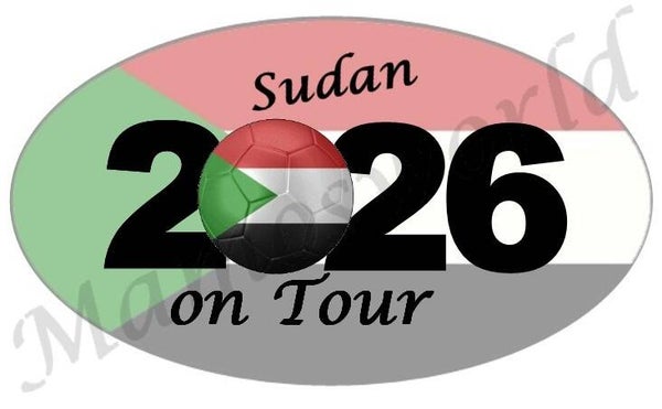 Aufkleber - Sticker - On Tour 2026 - Sudan - versch. Größen - Oval
