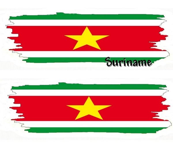 Aufkleber - Flagge - Suriname - versch. Motive - 125x40 mm