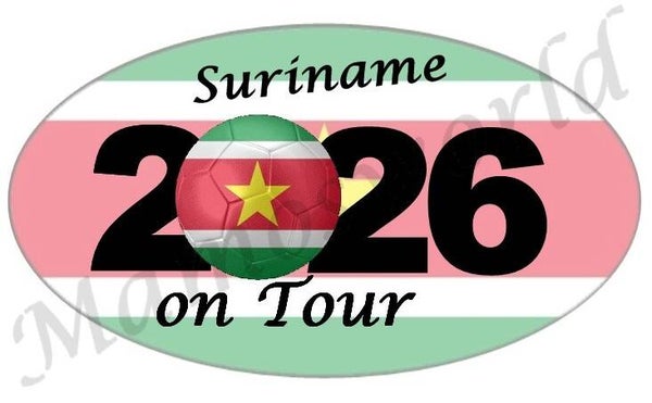 Aufkleber - Sticker - On Tour 2026 - Suriname - versch. Größen - Oval