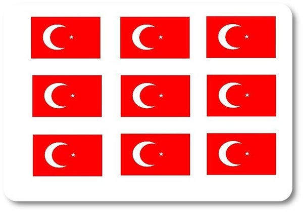 Aufkleber - Sticker - Türkei Flagge - Set - 18 Stück - 25x15 mm