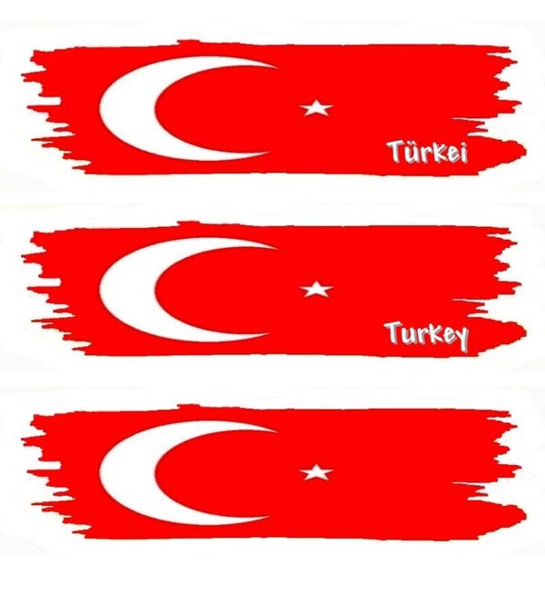 Aufkleber - Flagge - Türkei - versch. Motive - 125x40 mm