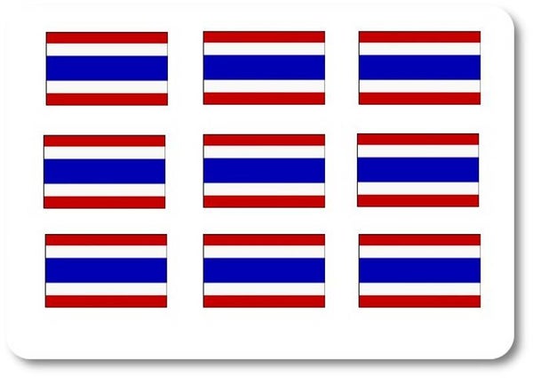 Aufkleber - Sticker -  Thailand  Flagge - Set - 18 Stück - 25x15