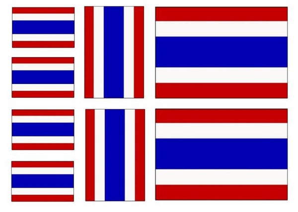 Aufkleber - Sticker -  Thailand  Flagge - Set - 8 Stück - versch. Größen