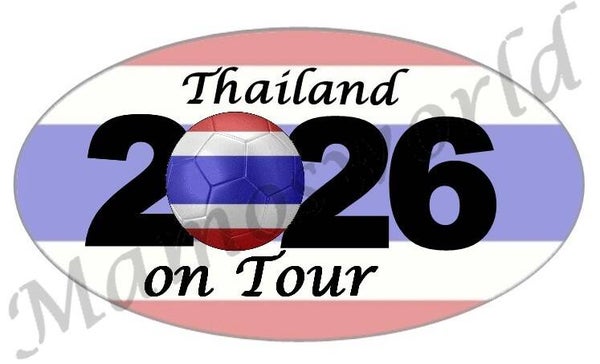 Aufkleber - Sticker - On Tour 2026 - Thailand - versch. Größen - Oval