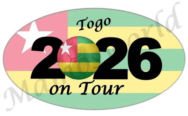 Aufkleber - Sticker - On Tour 2026 - Togo - versch. Größen - Oval