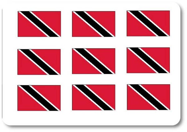 Aufkleber - Sticker - Trinidad & Tobago Flagge - Set - 18 Stück - 25x15