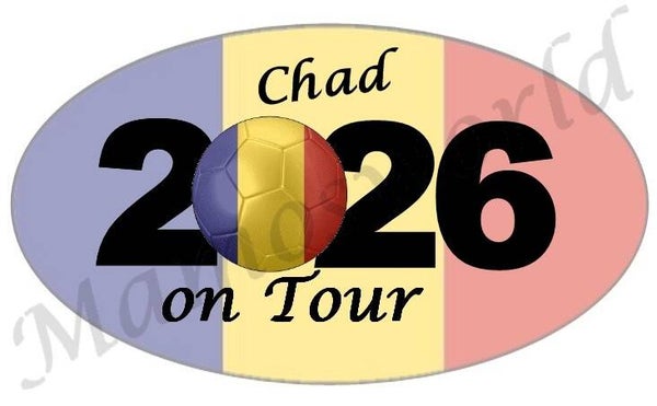 Aufkleber - Sticker - On Tour 2026 - Tschad - versch. Größen - Oval