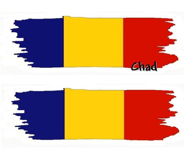 Aufkleber - Flagge - Tschad - versch. Motive - 125x40 mm
