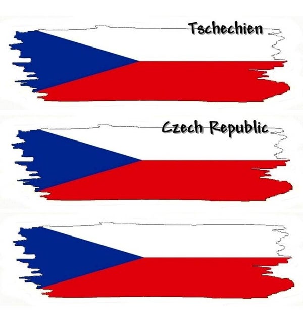 Aufkleber - Flagge - Tschechien - versch. Motive - 125x40 mm