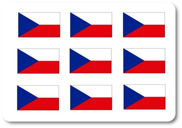 Aufkleber - Sticker - Tschechien Flagge - Set - 18 Stück - 25x15 mm