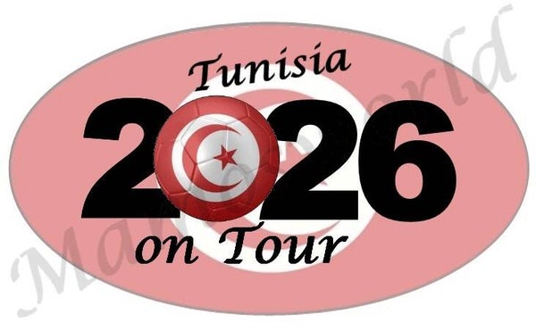Aufkleber - Sticker - On Tour 2026 - Tunesien - versch. Größen - Oval