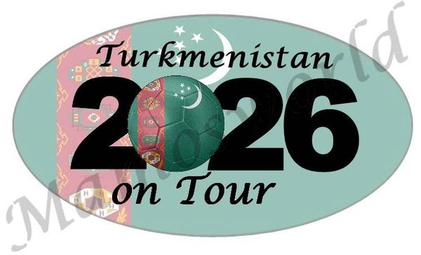 Aufkleber - Sticker - On Tour 2026 - Turkmenistan - versch. Größen - Oval