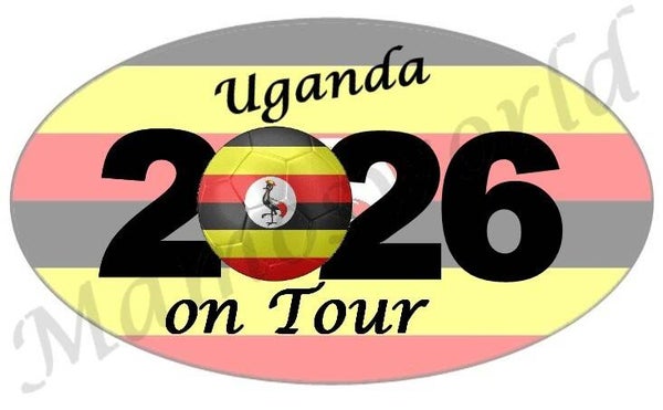 Aufkleber - Sticker - On Tour 2026 - Uganda - versch. Größen - Oval
