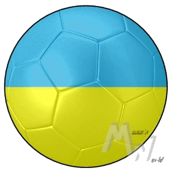 Aufkleber - Sticker - Fußballflagge Rund - Ukraine - versch. Größen