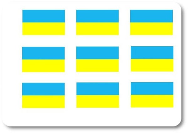 Aufkleber - Sticker - Ukraine Flagge - Set - 18 Stück - 25x15 mm