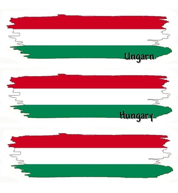 Aufkleber - Flagge - Ungarn - versch. Motive - 125x40 mm