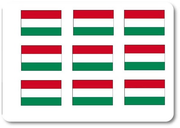 Aufkleber - Sticker - Ungarn Flagge - Set - 18 Stück - 25x15 mm