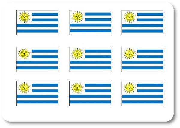 Aufkleber - Sticker - Uruguay Flagge - Set - 18 Stück - 25x15
