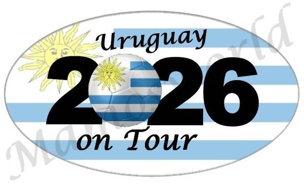 Aufkleber - Sticker - On Tour 2026 - Uruguay - versch. Größen - Oval