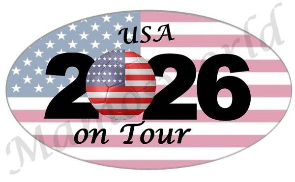 Aufkleber - Sticker - On Tour 2026 - USA - versch. Größen - Oval