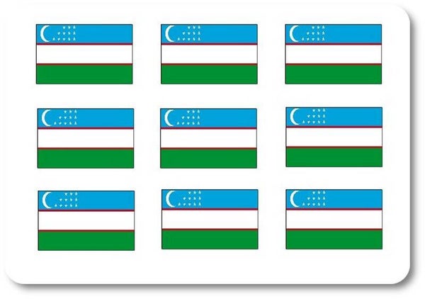 Aufkleber - Sticker -  Uzbekistan  Flagge - Set - 18 Stück - 25x15