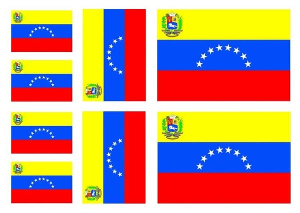 Aufkleber - Sticker - Venezuela  Flagge - Set - 8 Stück - versch. Größen