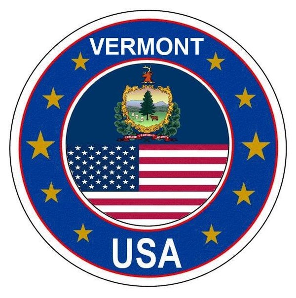 Aufkleber - Bundesstaaten USA - Vermont  - Rund - versch. Größe