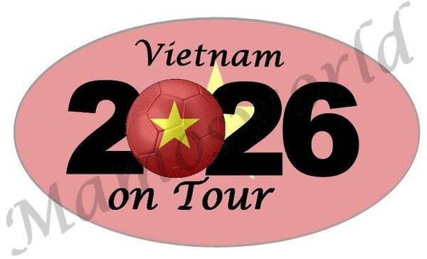 Aufkleber - Sticker - On Tour 2026 - Vietnam - versch. Größen - Oval