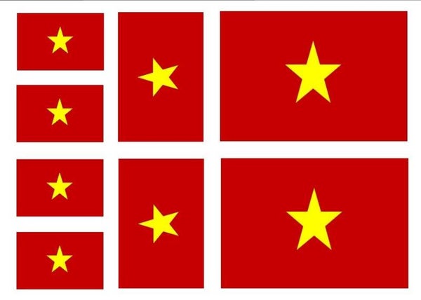 Aufkleber - Sticker -  Vietnam  Flagge - Set - 8 Stück - versch. Größen