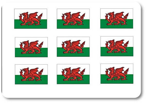 Aufkleber - Sticker - Wales Flagge - Set - 18 Stück - 25x15 mm