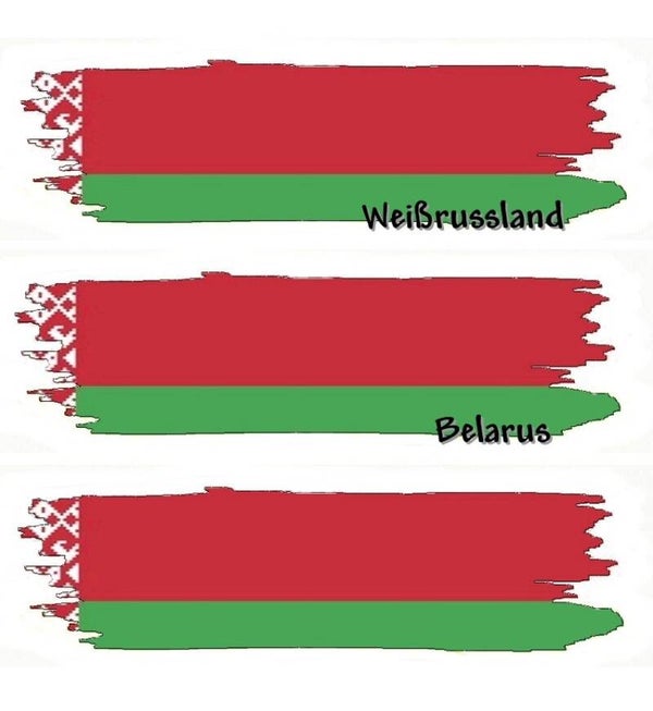 Aufkleber - Flagge - Weißrussland - versch. Motive - 125x40 mm