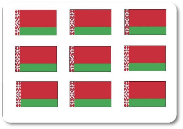 Aufkleber - Sticker - Weißrussland Flagge - Set - 18 Stück - 25x15 mm