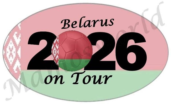 Aufkleber - Sticker - On Tour 2026 - Weißrussland - versch. Größen - Oval