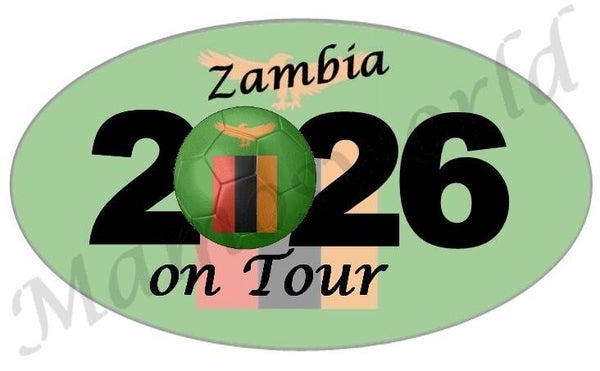 Aufkleber - Sticker - On Tour 2026 - Sambia - versch. Größen - Oval