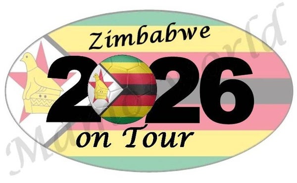 Aufkleber - Sticker - On Tour 2026 - Simbabwe - versch. Größen - Oval