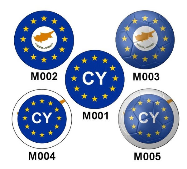 Aufkleber - Rund - Zypern - Europäische Union - versch. Motive