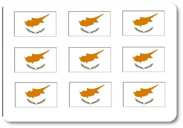 Aufkleber - Sticker - Zypern Flagge - Set - 18 Stück - 25x15 mm