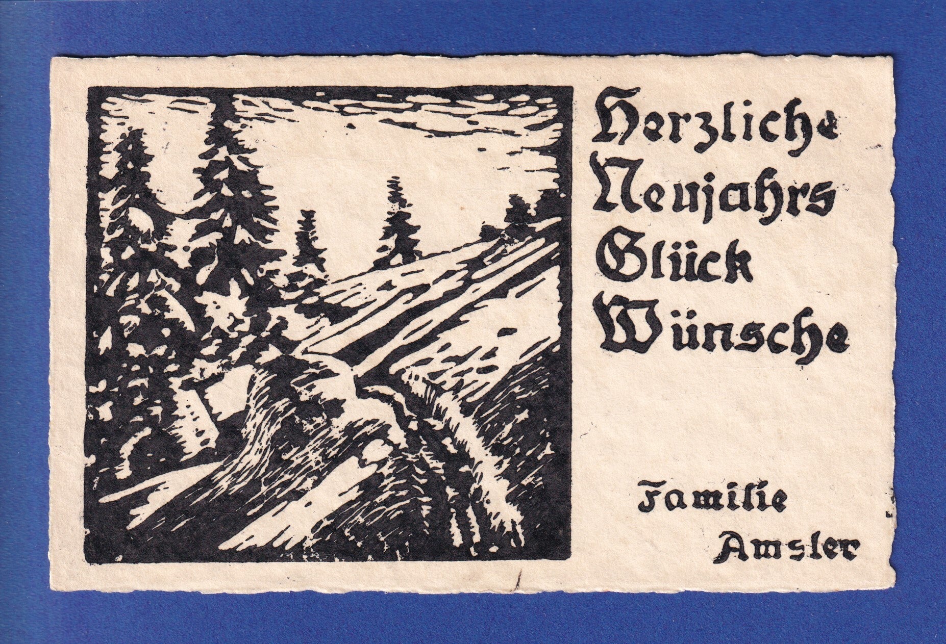 NEUJAHR - Kunstkarte - Familie Amsler - 1933