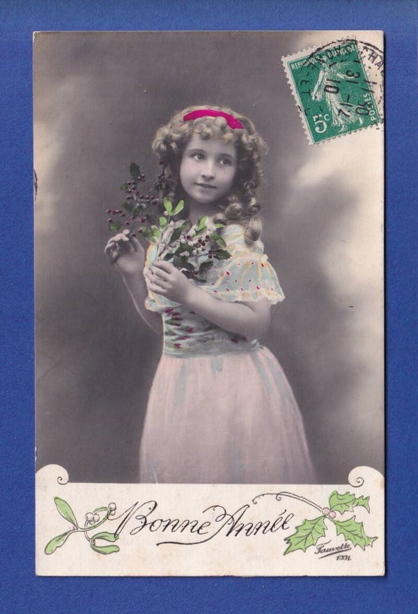 NOUVEL AN - Enfant - Fleurs - 1910