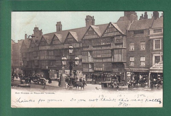 LONDON - Old Houses in Holborn - 1902