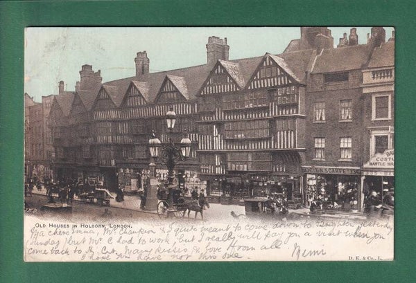 LONDON - Old Houses in Holborn - 1902