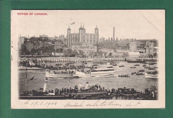 LONDON - The Tower - Boat - 1902