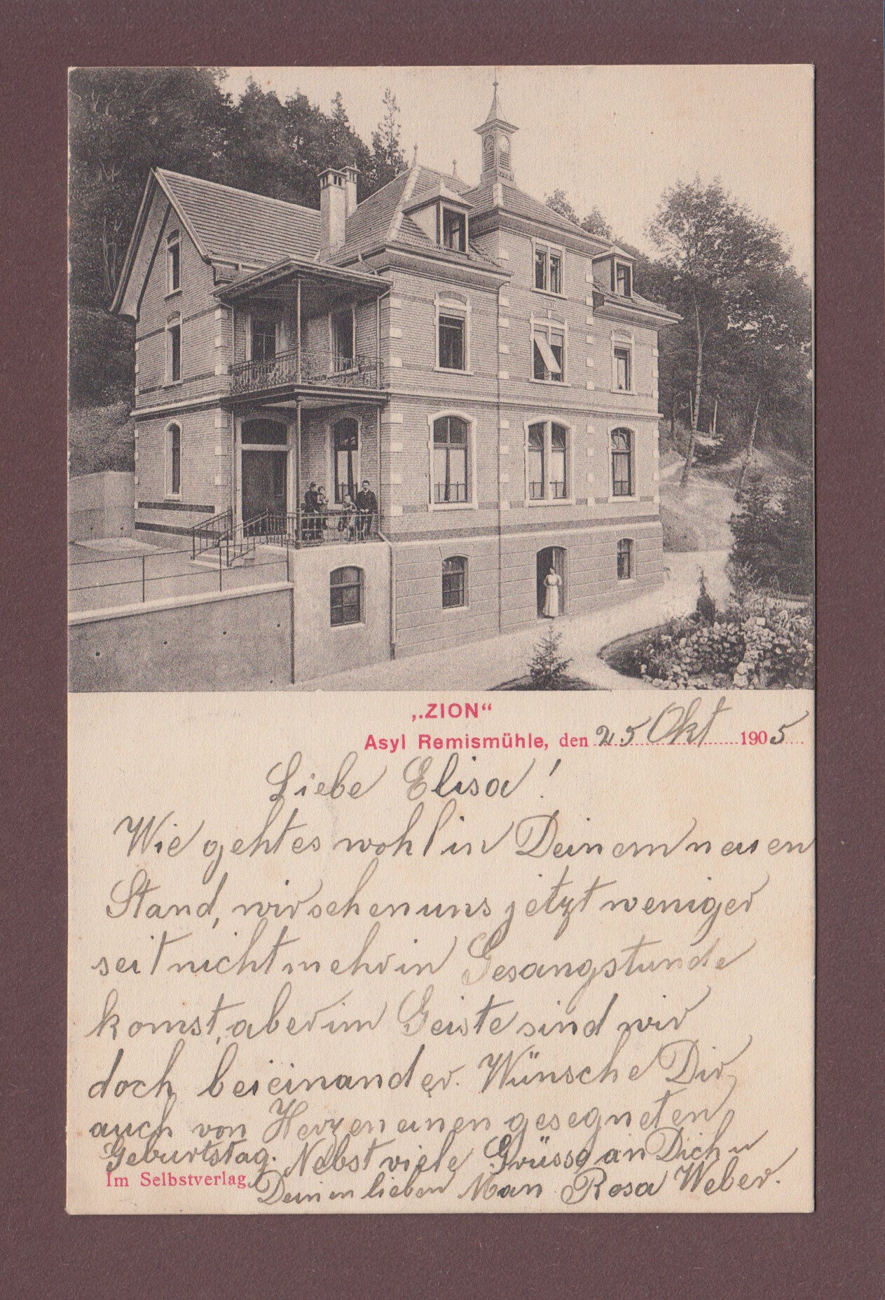 ZION - Asyl RÄMISMÜHLE - 1905 Selbstverlag